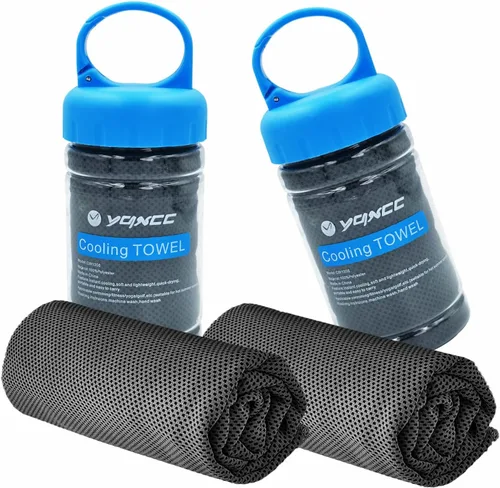 YQXCC Toalla refrescante | Paquete de 2 unidades de 47 x 12 pulgadas | Hielo fresco para cuello | Microfibra suave transpirable | para yoga, golf,