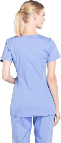 Miniatura 2 de Cherokee Women's Maternity Scrub Top with 3 Pockets Mock Wrap WW685