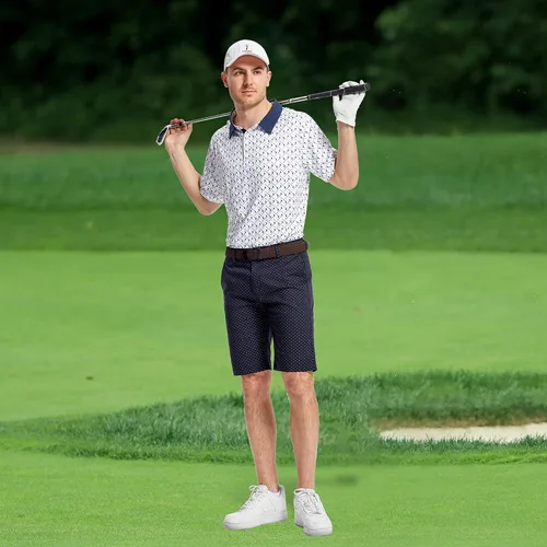 Miniatura 6 de Camisa de golf para hombre que absorbe la humedad, ajuste seco, estampado, manga corta, polo para hombre