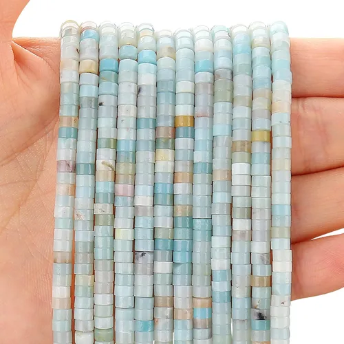 Miniatura 27 de BONNY BOXX 150 piezas de cuentas espaciadoras de jade blanco natural, cuentas sueltas semipreciosas planas redondas de jade heishi para hacer joyas
