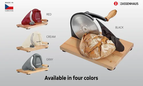 Miniatura 5 de Zassenhaus Rebanadora de pan ajustable clásica original para rebanadas uniformes, rebanadora de pan para pan casero, cortador de masa madre con hoja