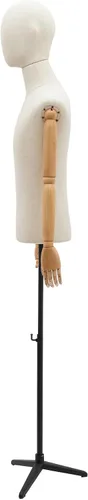 Miniatura 8 de Maniquí de medio cuerpo masculino con brazo, cuerpo de maniquí de forma de vestido, cuerpo de maniquí de 53 a 76 pulgadas, altura ajustable, maniquí