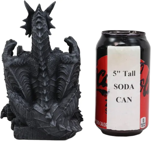 Miniatura 3 de Ebros Gift Juego de posavasos de dragón guardián con alas góticas con nudos celtas, con 6 posavasos redondos de 6.25 pulgadas de alto, Calabozos