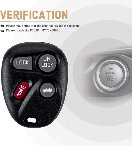 Miniatura 6 de Nuevo llavero de repuesto para entrada sin llave para Enviado Trailblazer con identificación FCC: MYT3X6898B GM # 15051014, 15008008, 15008009 (par)
