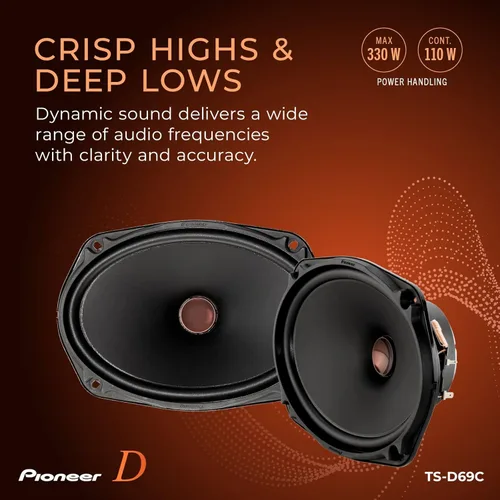 Miniatura 4 de PIONEER Serie D TS-D69C - Altavoces de 2 vías de 6 x 9 pulgadas (par) - 330 W máximo, agudos nítidos + voces claras, actualización ideal de fábrica