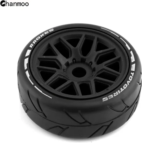 Miniatura 3 de Llantas y ruedas de coche RC 1/8 RC On Road Llantas de 0.669 in Hex 4.055 in Neumáticos de goma para coche de carreras RC en carretera a escala 1:8