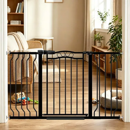 Miniatura 16 de Fairy Baby Puertas de bebé extra anchas de 29.5 a 53.1 pulgadas para puertas, puerta de seguridad para niños, perros, mascotas, puerta de escalera