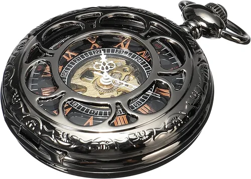 Miniatura 10 de ShoppeWatch Reloj de bolsillo para hombre con cadena Reloj de bolsillo vintage de cuerda a mano Reloj de bolsillo clásico con movimiento