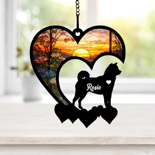 Miniatura 50 de NAZENTI Atrapasoles personalizado de sabueso afgano, adorno conmemorativo personalizado para la pérdida de mascotas, regalo de condolencia