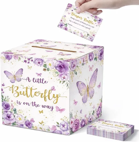 Miniatura 11 de Fumete 51 piezas Caja de tarjetas de rifa de pañales con osos con tarjetas de rifa de pañales insertadas, No podemos esperar, para baby shower