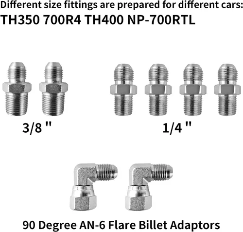 Miniatura 6 de 6AN 52 pulgadas de aceite fluido de transmisión kit de línea de manguera para GM Chevy Ford GMC Buick Cadillac coches y camiones manguera de PTFE