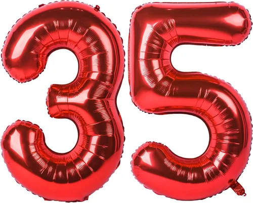 Miniatura 8 de Globo gigante de helio de 40 pulgadas, número 0 rojo, de poliéster, película de aluminio, 0-9, para niña y niño, autoinflable, dígito cero