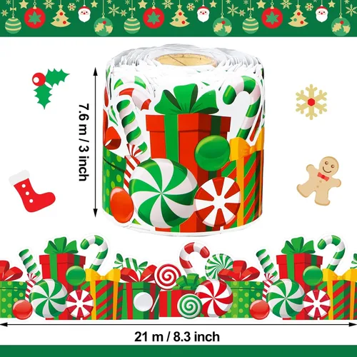 Miniatura 2 de Panelee Borde de Caja de Regalo de Navidad de 68.9 Pies Borde de Tablón de Anuncios Mariposas Flores Abeja Espacio Inspiracional Decoración Linda