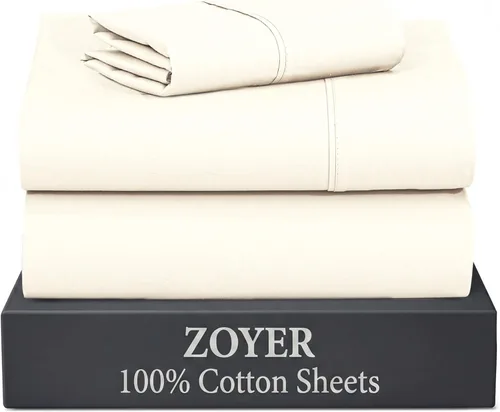 Miniatura 53 de ZOYER Sábanas de percal 100 % algodón tamaño Queen – Juego de sábanas refrescantes y transpirables para personas que duermen con calor, ropa de cama