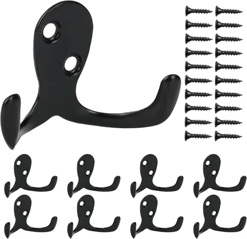 Miniatura 9 de Aynoo Gancho plegable para abrigos, 2 ganchos de pared plegables, ganchos de metal resistente para toallas, paquete de 2
