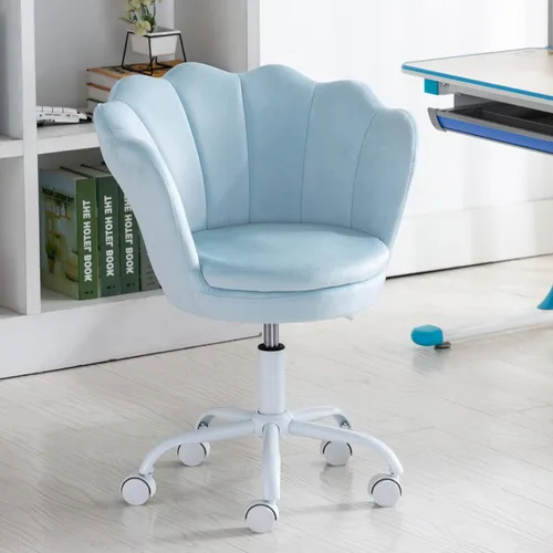 Bonita silla de escritorio para niños, silla de trabajo ajustable de terciopelo para niños, silla giratoria de tocador, silla de computadora para