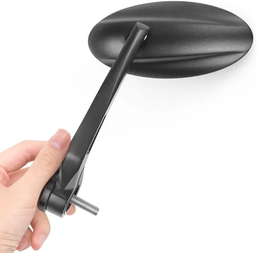 Miniatura 11 de KiWAV Espejos de extremo de barra de motocicleta ultra negro compatible con manillar roscado M6