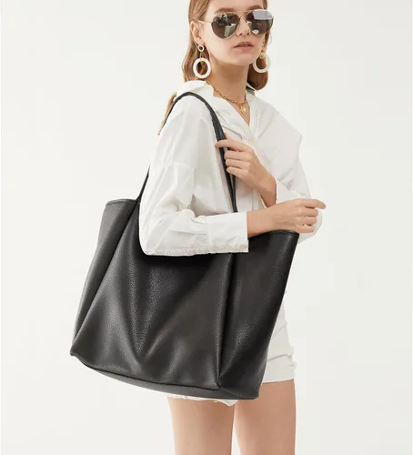 Miniatura 46 de HOXIS Bolso de mano de cuero PU de gran tamaño para mujer, bolso de fin de semana, bolso de viaje
