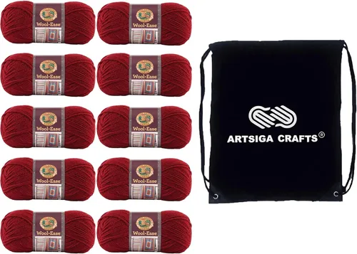 Miniatura 18 de Lion Brand Wool Ease Canyon Sunset 620-003 (3-Skeins - Mismo Lote de Tinta) Estambre Medio #4 Acrílico, Hilo de Lana para Crochet y Tejido con Bolsa