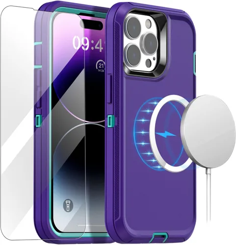 Miniatura 12 de AICase Funda para iPhone 14 Pro Max (6.7") con Protector de Pantalla de Vidrio, Protección contra Caídas de Servicio Pesado, Cuerpo Completo