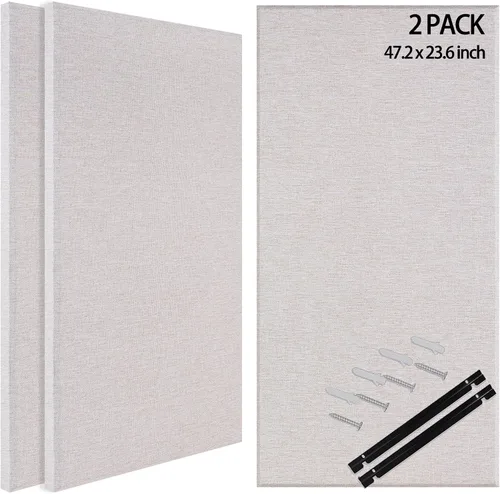 Miniatura 11 de BUBOS 2 piezas de paneles acústicos de tela, paneles decorativos de amortiguación de sonido de 47.2''x23.6'', paneles acústicos de pared grandes