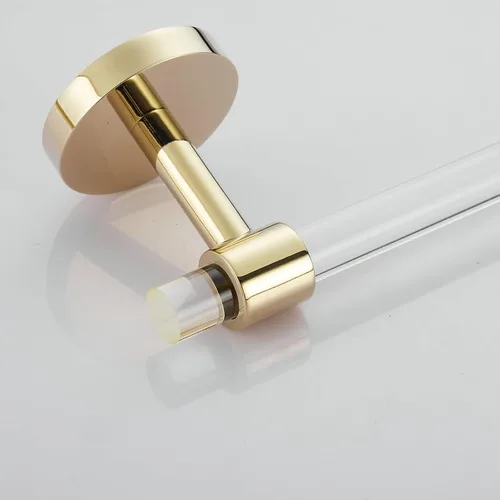 Miniatura 5 de Toallero de acrílico dorado de 16 pulgadas para baño, soporte de toalla montado en la pared, toallero moderno SHUNLI