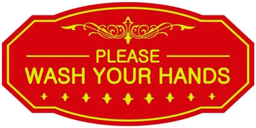 Miniatura 11 de Signs ByLITA Letrero de Victorian Please Wash Your Hands (plata cepillada) - Grande Brushed Silver