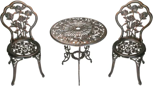 Oakland Living Juego de 3 piezas Rose Bistro con mesa superior de aluminio fundido de 23.5 pulgadas Bronce antiguo