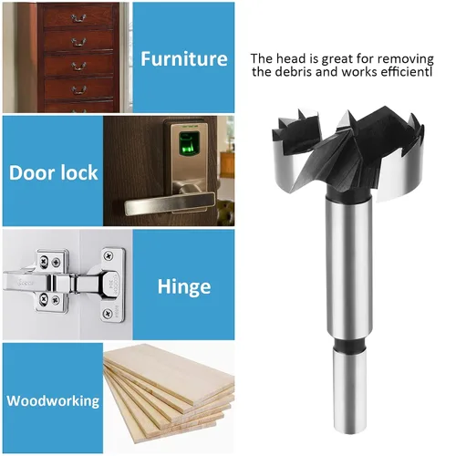 Miniatura 3 de HPHOPE Broca Forstner de 10mm, Broca Forstner de 10mm para Madera, Brocas con Vástago Redondo