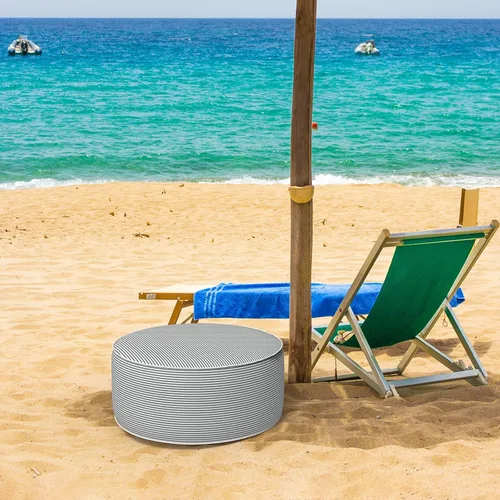 Miniatura 7 de DYTXIII Taburete otomano inflable de 21 pulgadas de diámetro x 9 pulgadas de alto, para uso en exteriores e interiores, taburete repelente al agua