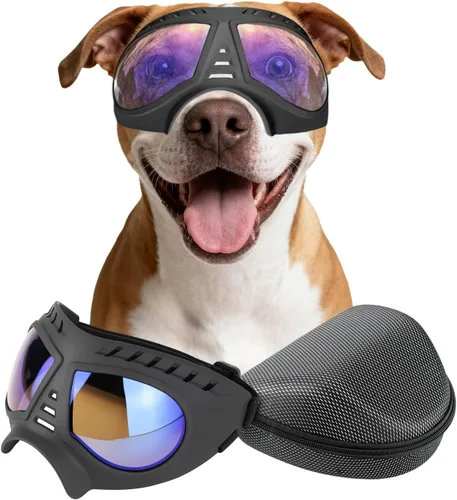 Miniatura 11 de Gafas de sol para perros de razas pequeñas a medianas, lentes de sol para perros pequeños, protección UV, resistente al viento, a prueba de nieve