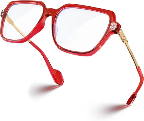 Miniatura 22 de VISOONE - Paquete de 2 anteojos de bloqueo de luz azul de gran tamaño con elegante marco cuadrado TR90 y patillas metálicas para mujeres y hombres