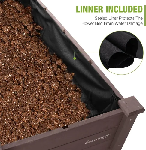 Miniatura 4 de GUTINNEEN Cama de jardín elevada para hierbas, jardinera elevada para patio, cajas de verduras con rejilla de cultivo, estante de almacenamiento