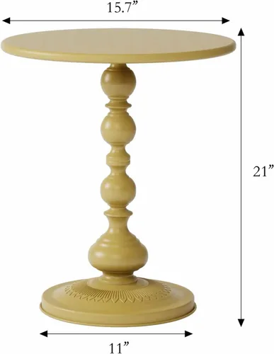 Miniatura 3 de XIV Mesa auxiliar redonda pequeña de metal, mesa de cóctel de bebida de café mate vintage, mesa de pedestal para esquinas de sala de estar