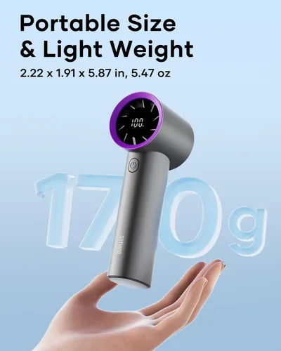 Miniatura 3 de SOTHING Ventilador de mano portátil - Ventilador turbo de mano de 15000 RPM para viajes con alta velocidad, batería de 11 horas de duración