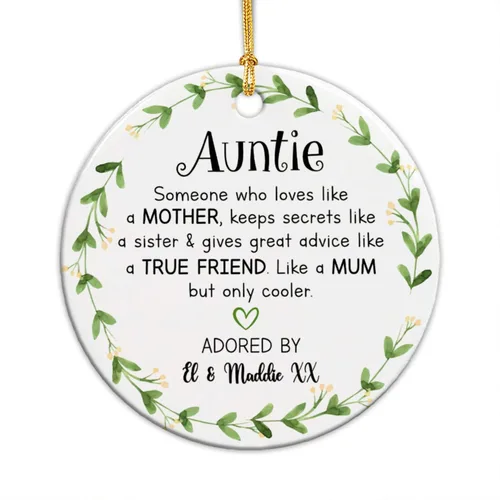 Miniatura 22 de Adorno personalizado de 1ª Navidad como tía 2025, regalo de recuerdo para tía, tía ciervo, adorno de Navidad, regalo para tía nueva, adorno