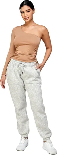 Miniatura 34 de IUUI Pantalones deportivos de cintura alta para mujer, con bolsillos, de algodón, holgados, atléticos