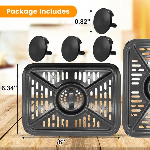 Miniatura 2 de Bandeja de parrilla para freidora de aire para Ninja Foodi DZ401 DZ550 Air Fryers DualZone de 10QT, accesorios de repuesto para freidora de aire