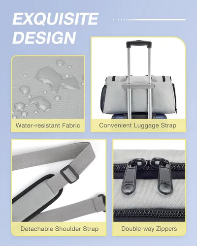 Miniatura 5 de BAGSMART Bolsa de viaje deportiva con compartimento para zapatos y bolsillo húmedo, bolsa de lona de mano para el fin de semana, resistente al agua