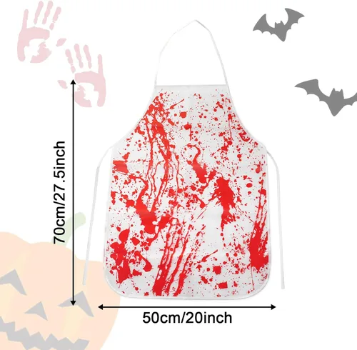Miniatura 2 de Delantal Sangriento de Halloween Accesorio de Disfraz de Carnicero con Huella de Mano Aterradora para Adultos Mujeres Hombres Cosplay Fiesta Cocina