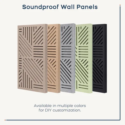 Miniatura 6 de BUBOS Paquete de 4 paneles acústicos engrosados, 23.6''x11.8'' paneles de pared acústicos autoadhesivos absorbentes de sonido con cavidad