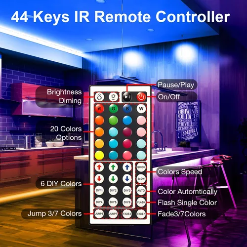 Miniatura 5 de DAYBETTER Tira de luces LED de 50 pies, sincronización de música, tiras de luz LED RGB con control remoto y aplicación, luces LED que cambian