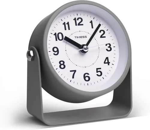 Reloj de alarma analógico, silencioso, de movimiento de cuarzo sin tictac, funciona con pilas, con función de repetición y luz bajo demanda, fácil