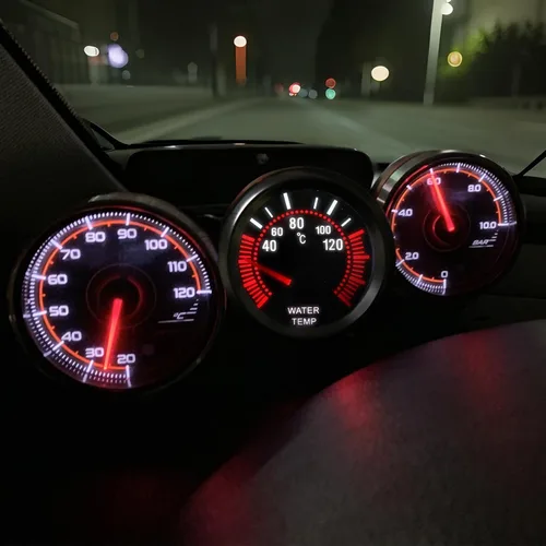 Miniatura 6 de Medidor de temperatura del agua para automóvil, 2 pulgadas, 2.047 in, 12 V, 104.0-248.0 °F, universal mecánico, eléctrico, medidor de temperatura