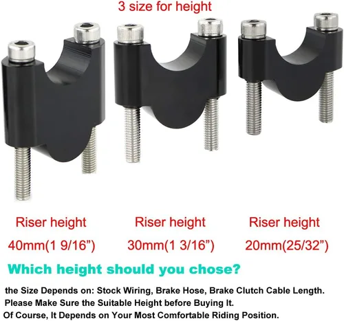 Miniatura 2 de Xitomer Elevadores de manillar de motocicleta ADV de 1 1/8 pulgadas, 1.126 in, sin abrazaderas, apto para VFR1200X, Street Triple RS, Street Triple