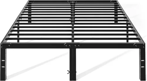 Miniatura 14 de OLIXIS 14in Metal Twin Bed Frame High with Storage Space, Sturdy Steel Slat Support with 800LBS Heavy Duty, No Box Spring Needed, Easy Assembly