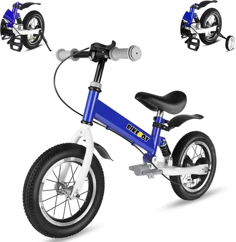 Balance Bike 2 in 1,The Dual Use of a Kids Balance Bike and Kids Bike,12 14 Inches for 2-6 Years Old,with Shock Absorbers, Fenders, Pedals, Azul
