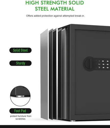 Miniatura 4 de Caja fuerte pequeña para el hogar, caja fuerte digital de lujo con teclado electrónico de 1.7 pies cúbicos, caja fuerte de seguridad para oficina