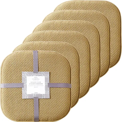 Miniatura 15 de Marina Decoration Cojín grueso y cómodo de espuma viscoelástica para silla, patrón de panal de abeja, goma antideslizante, para asiento trasero, lino