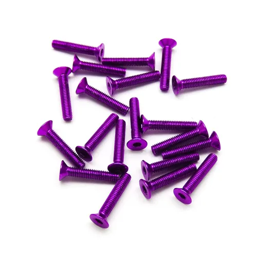 Miniatura 31 de 20 tornillos avellanados M3 6063 de aluminio hexagonal (colores anodizados) (0.236 in, 0.394 in, 0.630 in, 0.787 in) (M3 x 0.236 in, negro)